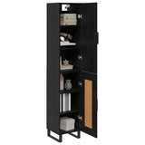 Highboard Black Oak 34.5 x 34 x 180 cm Engineered Wood 3416065