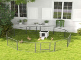 12 Panels Heavy Duty Puppy Playpen, for Small Dogs, Indoor and Outdoor Use - Silver T3398P349725