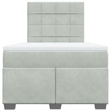 Box Spring Bed with Mattress Light Grey 120x200 cm Velvet 3290882