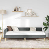 Corner Bed Frame with Headboard Dark Grey 90 x 200 cm Fabric 42016118