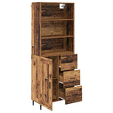 Highboard Old Wood 69.5 x 34 x 180 cm Engineered Wood and Glass 3415688