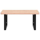 Basin Shelf Wall Mounted Steel and Solid Wood Beech 3302501
