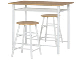 Bar Table Set, Bar Table and Stools Set, Footrest and Storage Shelf, for Kitchen, Dining Room, Pub, T3398P343146