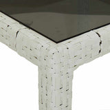 Garden Table White 150 x 90 x 75 cm Poly Rattan 362542