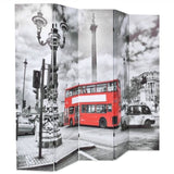 Folding Room Divider 200x170 cm London Bus Black and White 245875