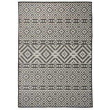 Outdoor Flatweave Rug 140x200 cm Black Stripes 340852