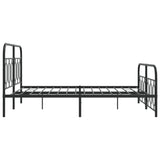 Metal Bed Frame without Mattress with Footboard Black 140x190cm 377135
