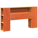 ZNTS Bookcase Bed without Mattress Wax Brown 140x200cm Solid Wood Pine 3323184