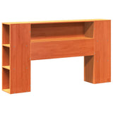 ZNTS Bookcase Bed without Mattress Wax Brown 140x200cm Solid Wood Pine 3323184