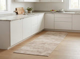 Kitchen Rug Beige Concrete 300 x 60 cm 100% Polyamide Washable 42045703