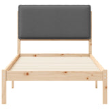 Bed Frame with Upholstered Headboard Dark Grey 90 x 190 cm 877875