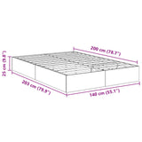 Ottoman Bed Frame Grey Sonoma 203 x 140 x 25 cm Engineered Wood 3409234
