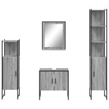 4 Piece Bathroom Cabinet Set Grey Sonoma Engineered Wood 3214357