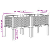 Garden Planter with Legs White 80x40x42 cm PP 367894