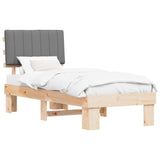 Bed Frame with Upholstered Headboard Light Grey 75 x 190 cm 877529
