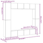 ZNTS TV Cabinet with Storage with Door 8 pcs Brown 221 x 30 x 180 cm Wood 3393455