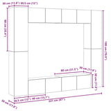 ZNTS TV Cabinet with Storage with Door 8 pcs Brown 221 x 30 x 180 cm Wood 3393455