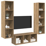 TV Cabinet Set Wall-mounted 3 pcs Artisan oak Engineered Wood 3393341