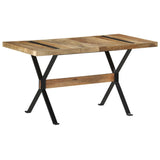 ZNTS Dining Table 140x70x76 cm Rough Mango Wood 321606