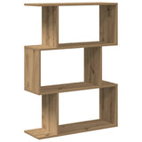 Room Divider Bookcase 3-Tier Artisan Oak 70x24x97 cm Engineered Wood 858119