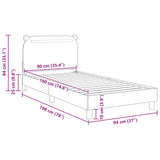 Children's Bed Frame with Headboard Pink 90 x 190 cm Fabric 42011222