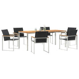 Garden Dining Set 7 pcs Solid Acacia Wood and Stainless Steel 3334819