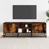 TV Cabinet Smoked Oak 120x35x41 cm Engineered Wood and Metal 848841