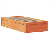 Bed Frame without Mattress Wax Brown 75x190 cm Small Single Solid Wood Pine 3323520