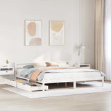Bed Frame without Mattress White 180x200 cm Super King Solid Wood Pine 3301547