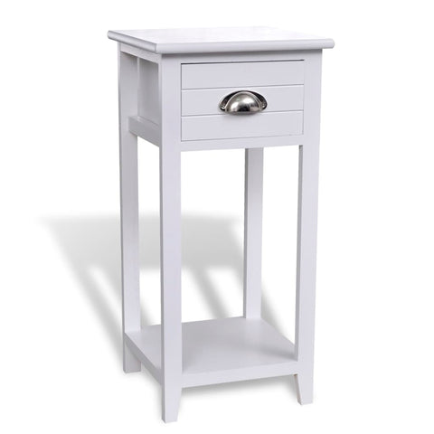 ZNTS Nightstand with 1 Drawer White 242040