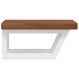 Basin Shelf Wall Mounted Steel and Solid Wood Oak 3302414