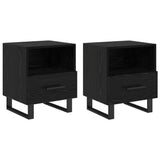 Bedside Cabinet with Drawer 2 pcs Black Oak 40 x 35 x 47.5 cm 882091