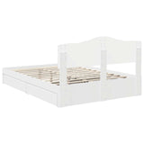 Storage Bed with Headboard White 140 x 200 cm Engineered Wood 3413089