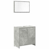 3 Piece Bathroom Furniture Set Concrete Grey Engineered Wood 3324851