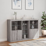 Sideboard with LED Lights Grey Sonoma 162x37x100 cm 3209175