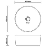 ZNTS Luxury Wash Basin Round Matt Dark Grey 40x15 cm Ceramic 147016