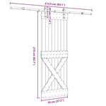 Sliding Door with Hardware Set 70x210 cm Solid Wood Pine 3332754