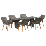 Garden Dining Set with Cushion 7 pcs Grey Poly Rattan 3261625