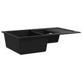 Granite Kitchen Sink Double Basin Black 142950