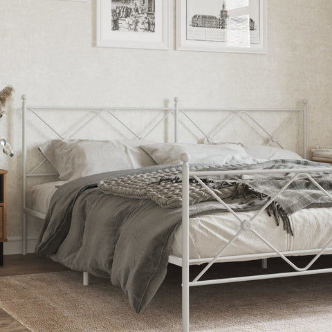 ZNTS Metal Headboard White 193cm 376588