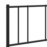 ZNTS Metal Bed Frame without Mattress with Footboard Black 120x200cm 352496
