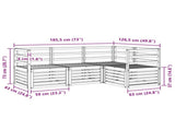 Sofa Sets 4 pcs White 185.5 x 126.5 x 73 cm Solid Acacia Wood 3391734