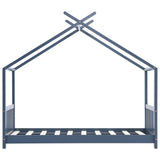 ZNTS Kids Bed Frame Grey Solid Pine Wood 70x140 cm 283370