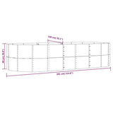 Garden Raised Bed Grey 291x140x68 cm Galvanised Steel 319099
