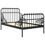 Extendable Bed Frame Black Powder-coated metal Single Extendable 324740