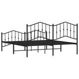 Metal Bed Frame without Mattress with Footboard Black 183x213cm 373812