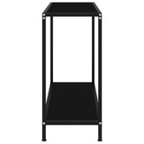 Console Table Black Tempered Glass & Powder-Coated Steel Medium 322832