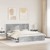Bed Frame with Drawer Concrete Grey 180 x 200 cm Engineer Wood 3411092