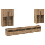 TV Wall Cabinet Set 7 pcs Artisan Oak Engineered Wood 3402798