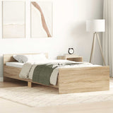 Bed Frame without Mattress Sonoma Oak 90x190 cm Single Engineered Wood 835941
